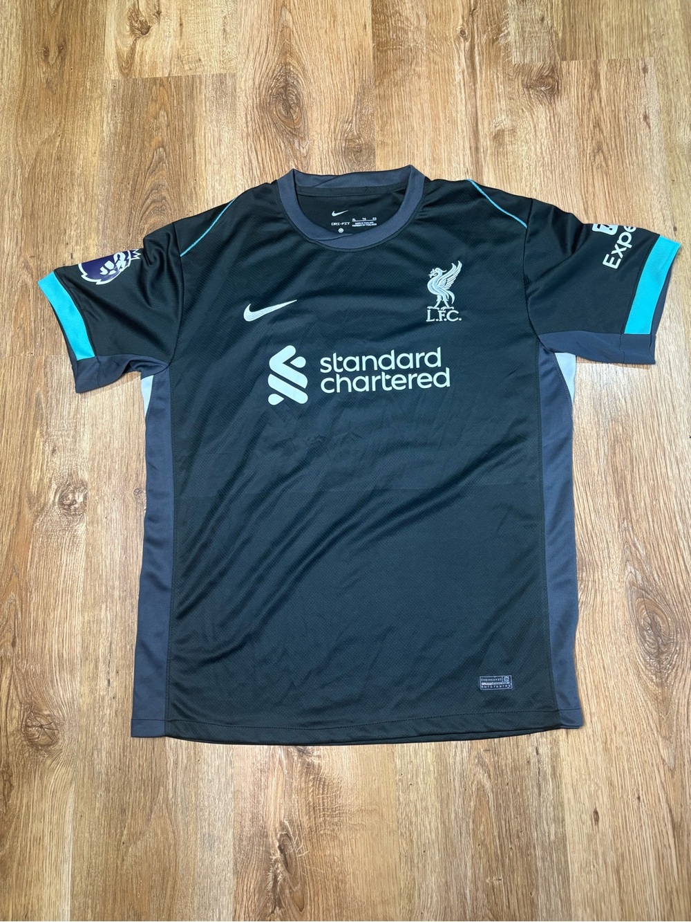 Nike Black Soccer Jersey with Teal Accent
